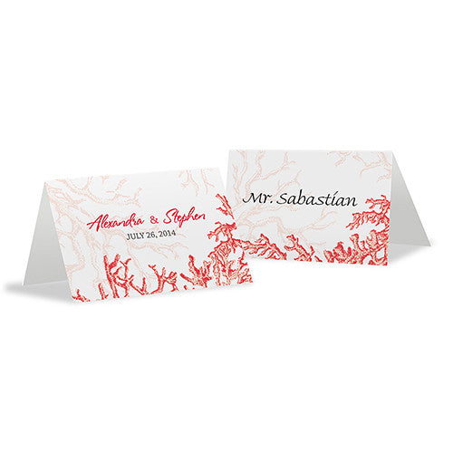 Reef Coral Place Card With Fold Red