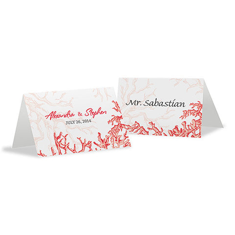 Reef Coral Place Card With Fold Red