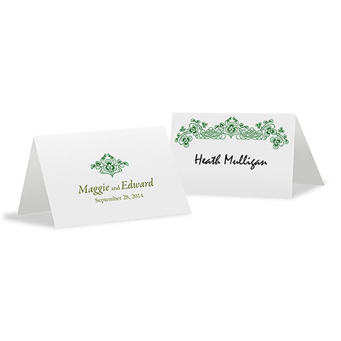 Luck Of The Irish Place Card With Fold Classical Green