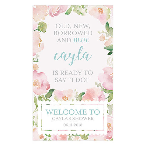 Garden Party Personalized Welcome Sign for Rustic Wood Frame