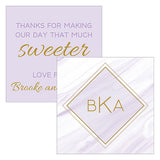 Geo Marble Square Favor Tag Open Format Lavender