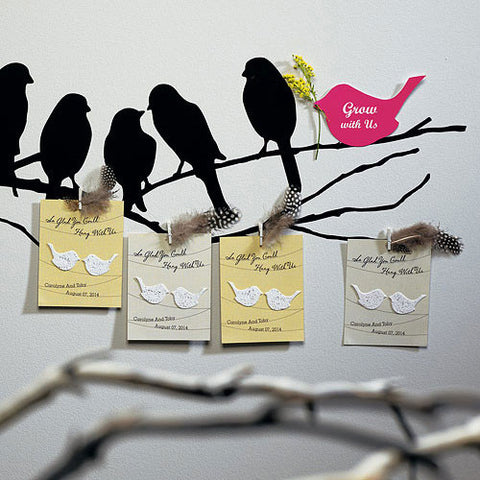 Personalized Flower Seed Wedding Favors Lemon Yellow