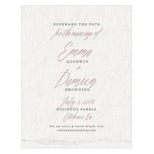 Modern Fairy Tale Save The Date Card Vintage Pink
