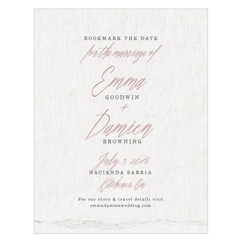 Modern Fairy Tale Save The Date Card Vintage Pink