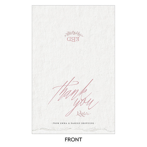 Modern Fairy Tale Thank You Card With Fold Vintage Pink