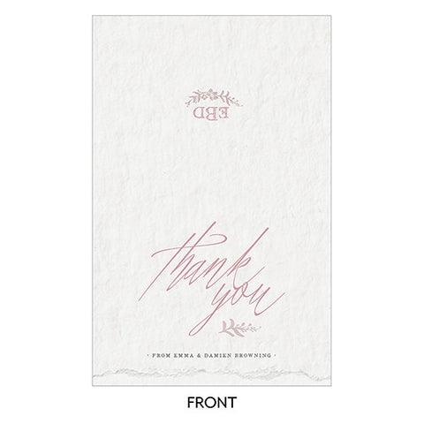 Modern Fairy Tale Thank You Card With Fold Vintage Pink