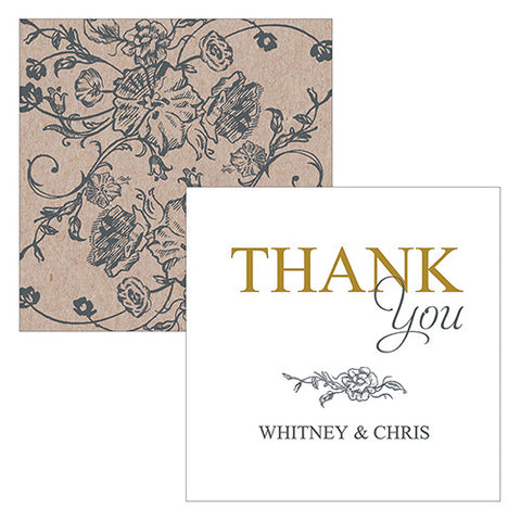 Antique Chic Square Favor Tag Vintage Gold