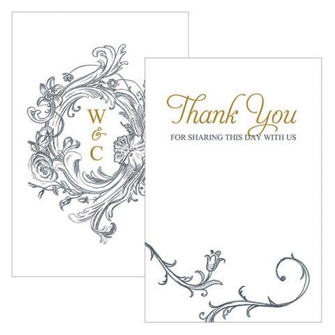 Antique Chic Large Rectangular Card Vintage Gold