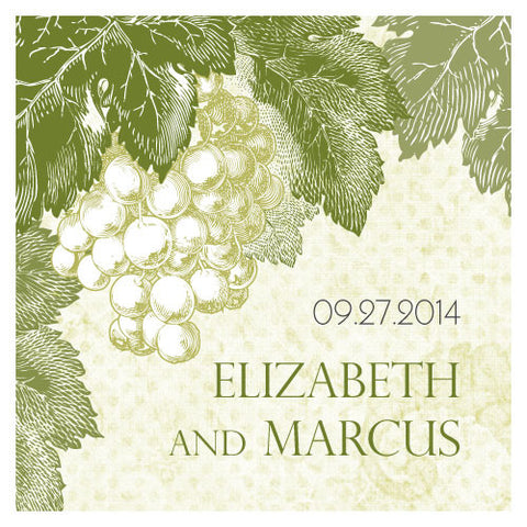 A Wine Romance Square Tag Willow Green