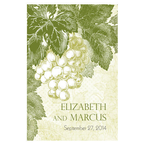 A Wine Romance Large Rectangular Tag Willow Green