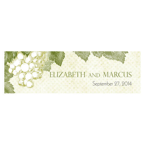 A Wine Romance Small Rectangular Tag Willow Green