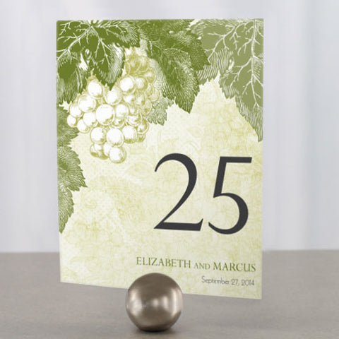 A Wine Romance Table Number Numbers 1-12 Willow Green