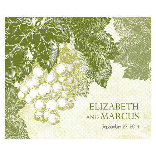 A Wine Romance Rectangular Label Willow Green