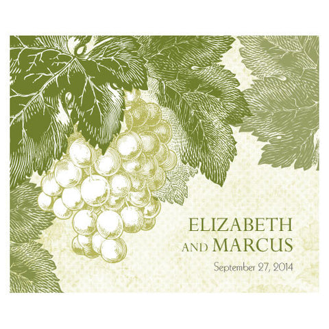 A Wine Romance Rectangular Label Willow Green