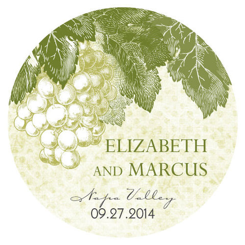 A Wine Romance Large Sticker Willow Green