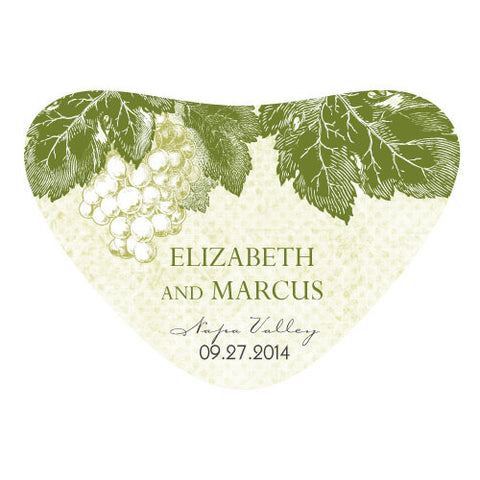 A Wine Romance Heart Container Sticker Willow Green