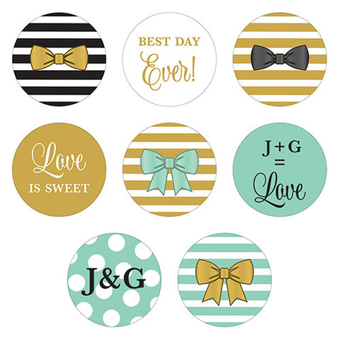 Celebration Small Round Sticker Assortment Set Black