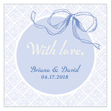 Vintage Romance Square Favor Tag - Hydrangea Periwinkle