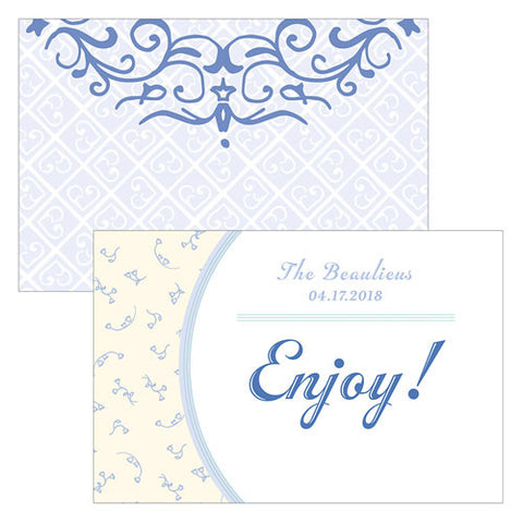 Vintage Romance Escort Card Periwinkle