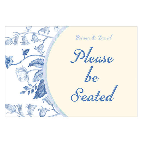 Vintage Romance "Please Be Seated" Directional Poster Ivory