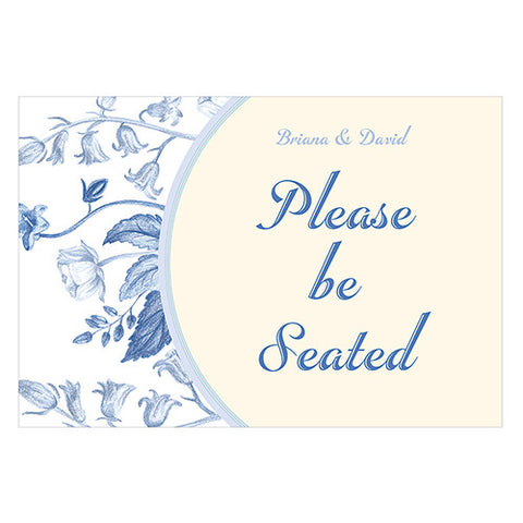 Vintage Romance "Please Be Seated" Directional Poster Ivory