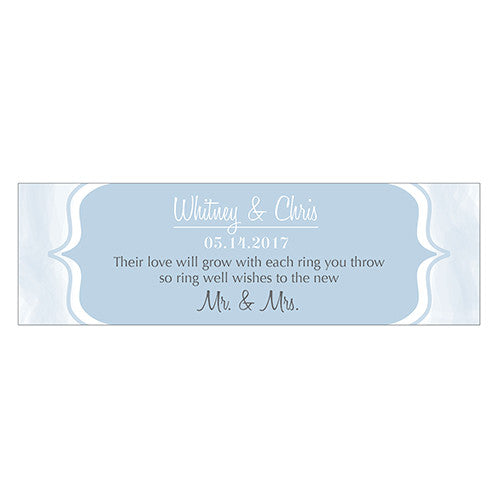 Bracket Design Small Rectangular Favor Tag Pastel Blue