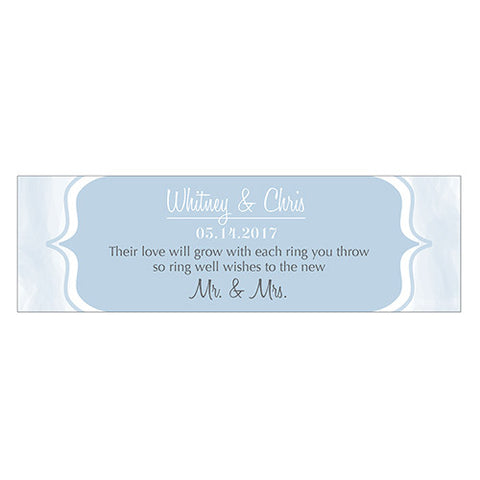 Bracket Design Small Rectangular Favor Tag Pastel Blue