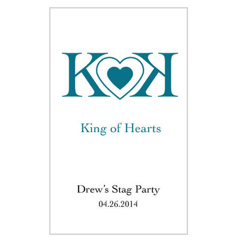 King Of Hearts  Rectangular Playing Card Sticker Metallic Oasis Blue