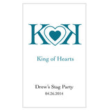 King Of Hearts  Rectangular Playing Card Sticker Metallic Oasis Blue