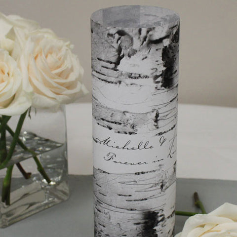 Birch Bark Vellum Luminary Wrap with sticker Black