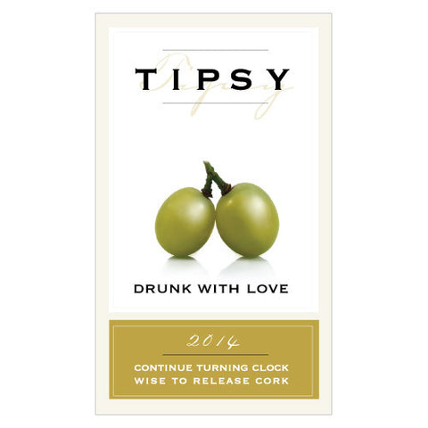 Tipsy Rectangular Sticker Vintage Gold