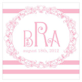 Rococo Monogram Square Tag Pastel Pink