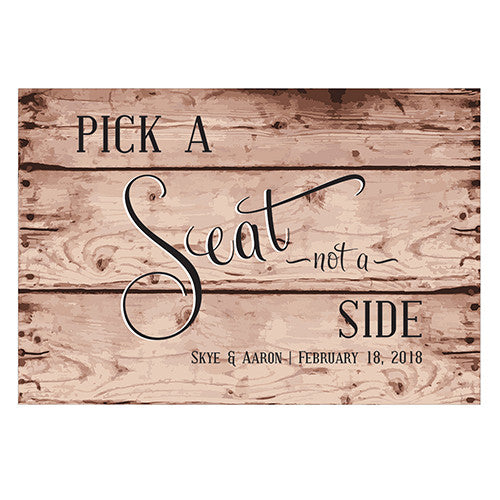 Rustic Pick A Seat Directional Poster Sign Teal Breeze