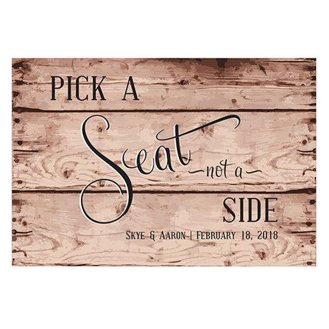 Rustic Pick A Seat Directional Poster Sign Teal Breeze