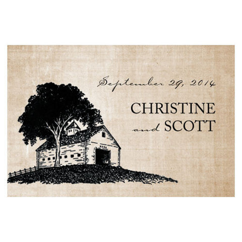 Rustic Country Large Rectangular Tag Black