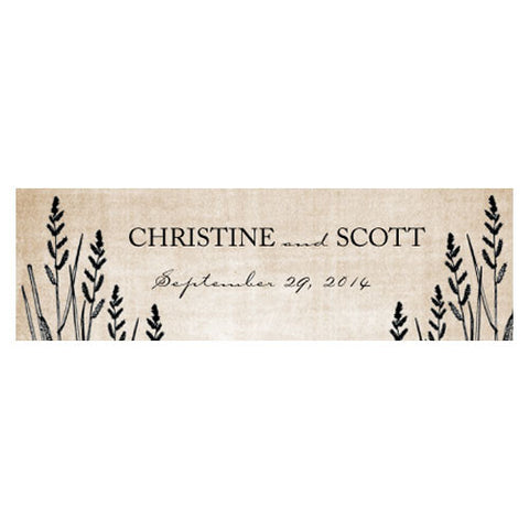 Rustic Country Small Rectangular Tag Black