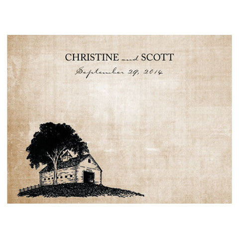Rustic Country Note Card Black
