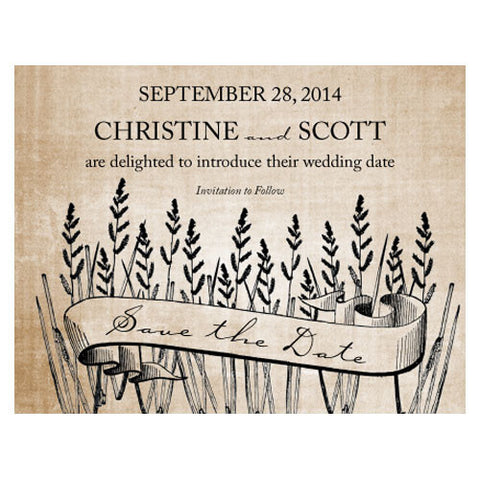 Rustic Country Save The Date Card Black