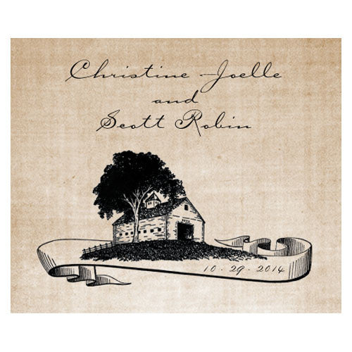 Rustic Country Rectangular Label Black