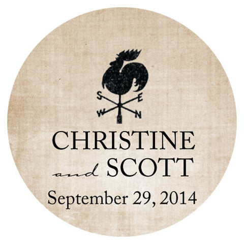 Rustic Country Small Sticker Black