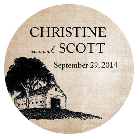 Rustic Country Large Sticker Black