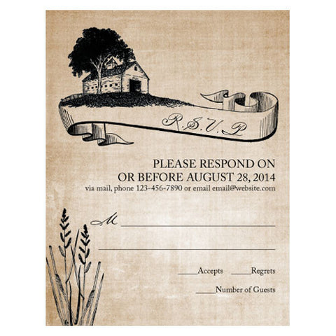 Rustic Country RSVP Black