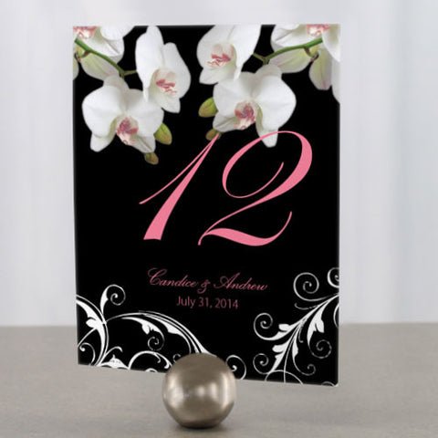 Classic Orchid Table Number Numbers 1-12 Pastel Pink