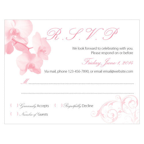 Classic Orchid RSVP Pastel Pink