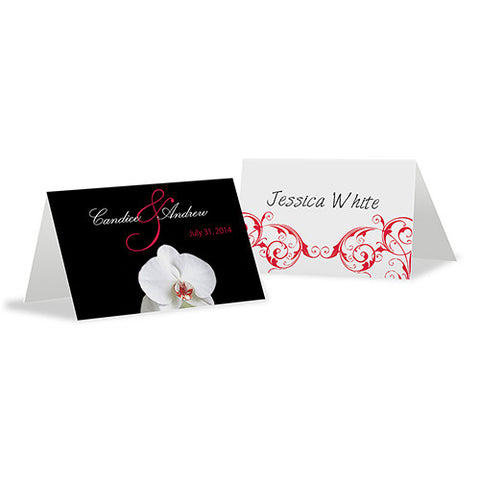 Classic Orchid Place Card With Fold Pastel Pink
