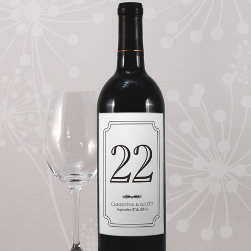 Classic Table Number Wine Label Numbers 1-12 Royal Blue