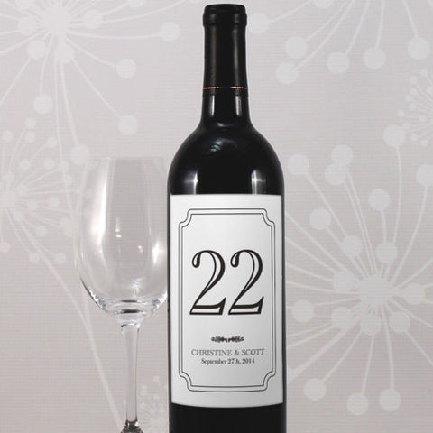 Classic Table Number Wine Label Numbers 1-12 Royal Blue