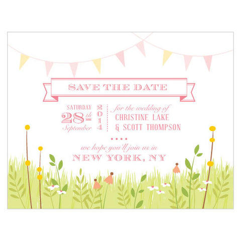 Homespun Charm Save The Date Card Nature