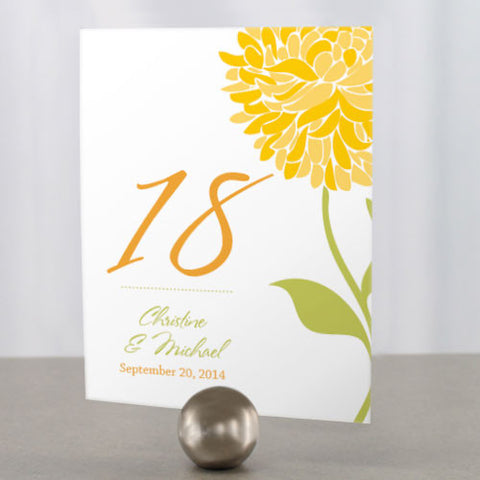 Zinnia Bloom Table Number Numbers 1-12 Black
