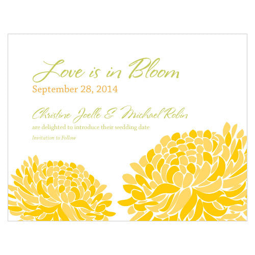 Zinnia Bloom Save The Date Card Black
